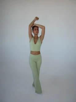 Design By Si Essential flared pants - Matcha Hot