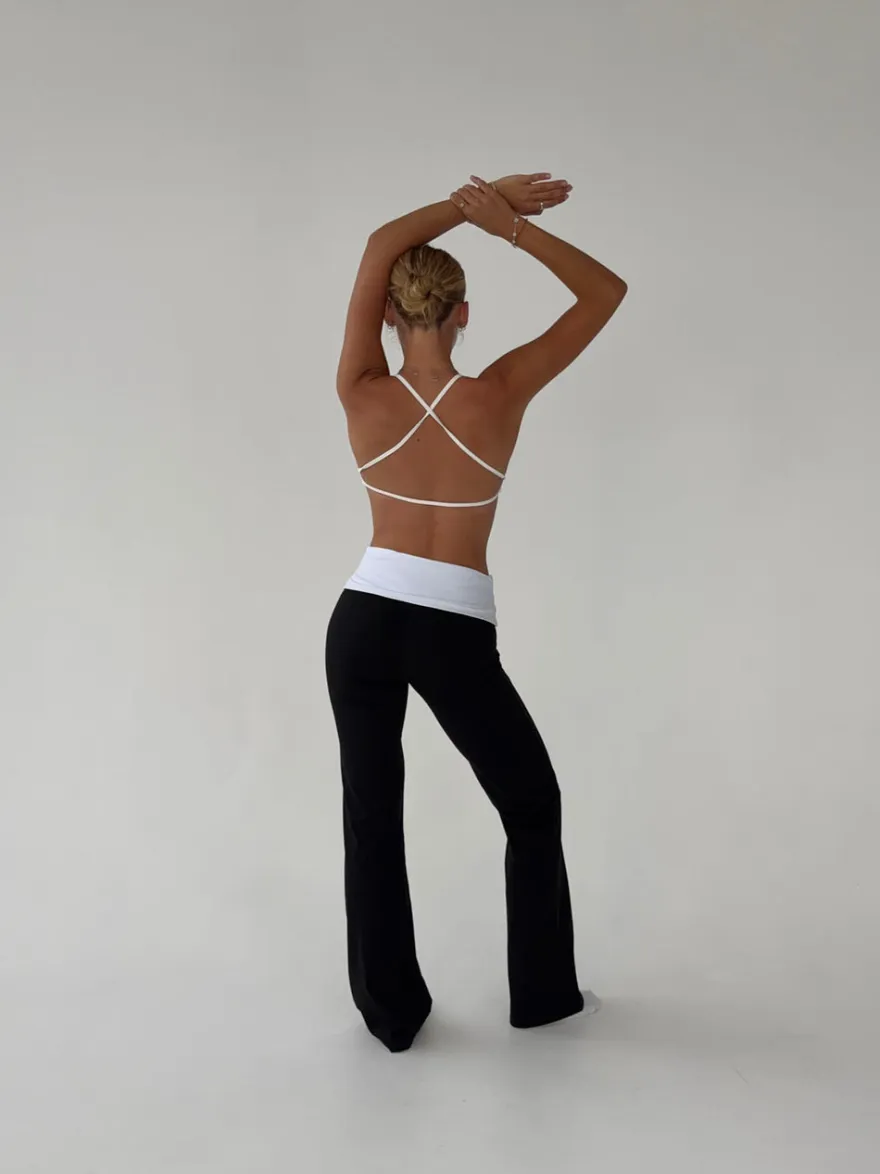 Design By Si Essential folded yoga pants - Jet black/cloud Hot