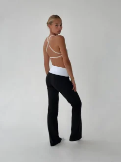 Design By Si Essential folded yoga pants - Jet black/cloud Hot