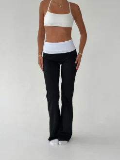 Design By Si Essential folded yoga pants - Jet black/cloud Hot