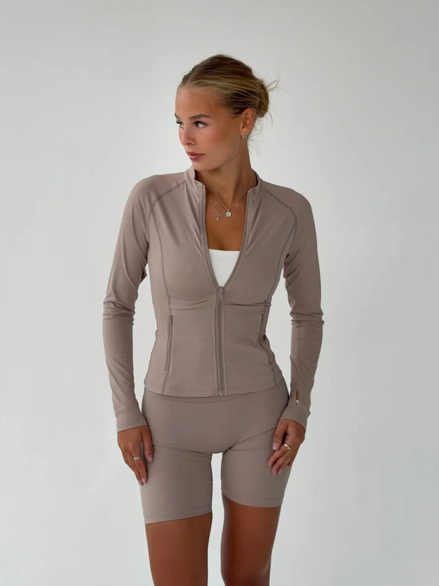 Design By Si Essential zip up jakke - Ash New