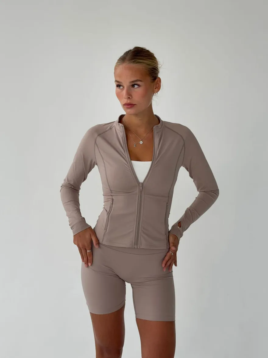 Design By Si Essential zip up jakke - Ash New