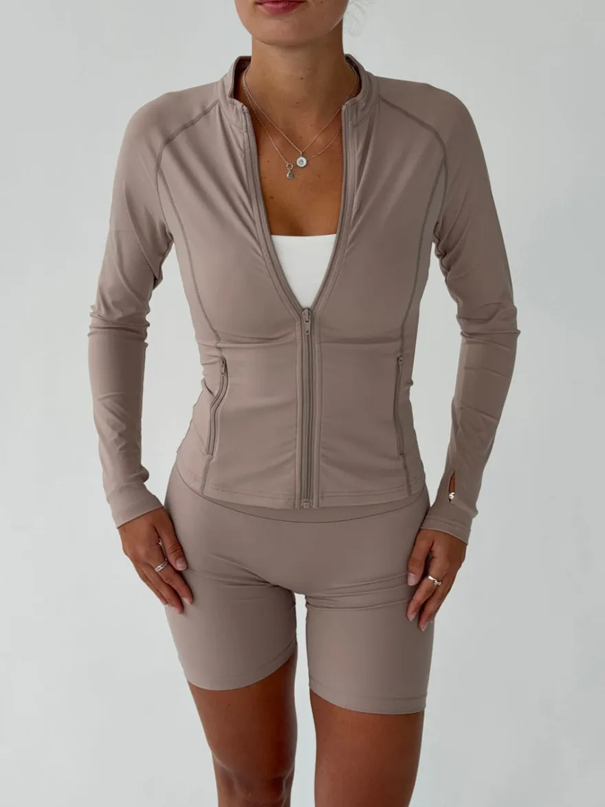 Design By Si Essential zip up jakke - Ash New