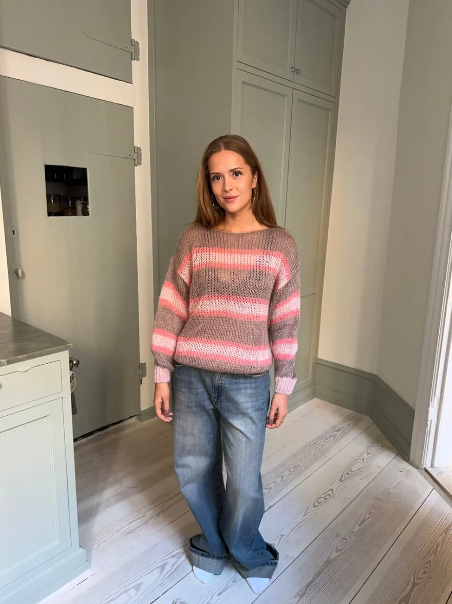 Design By Si Evelina striktrøje - Brun/pink Online