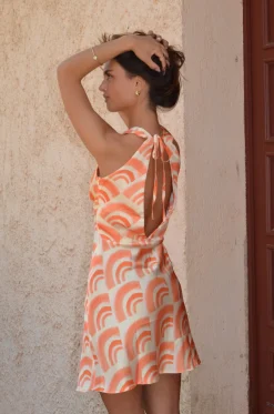 Design By Si Evie kjole med mønster - Orange