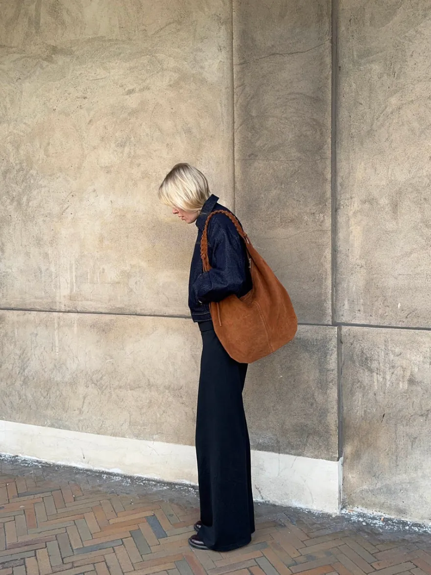 Design By Si Fiala suede taske - Brun Clearance