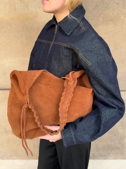 Design By Si Fiala suede taske - Brun Clearance
