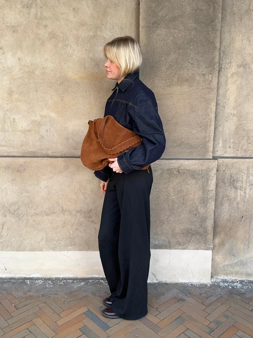 Design By Si Fiala suede taske - Brun Clearance