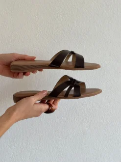 Design By Si Figma sandaler - Mørkebrun/beige Hot