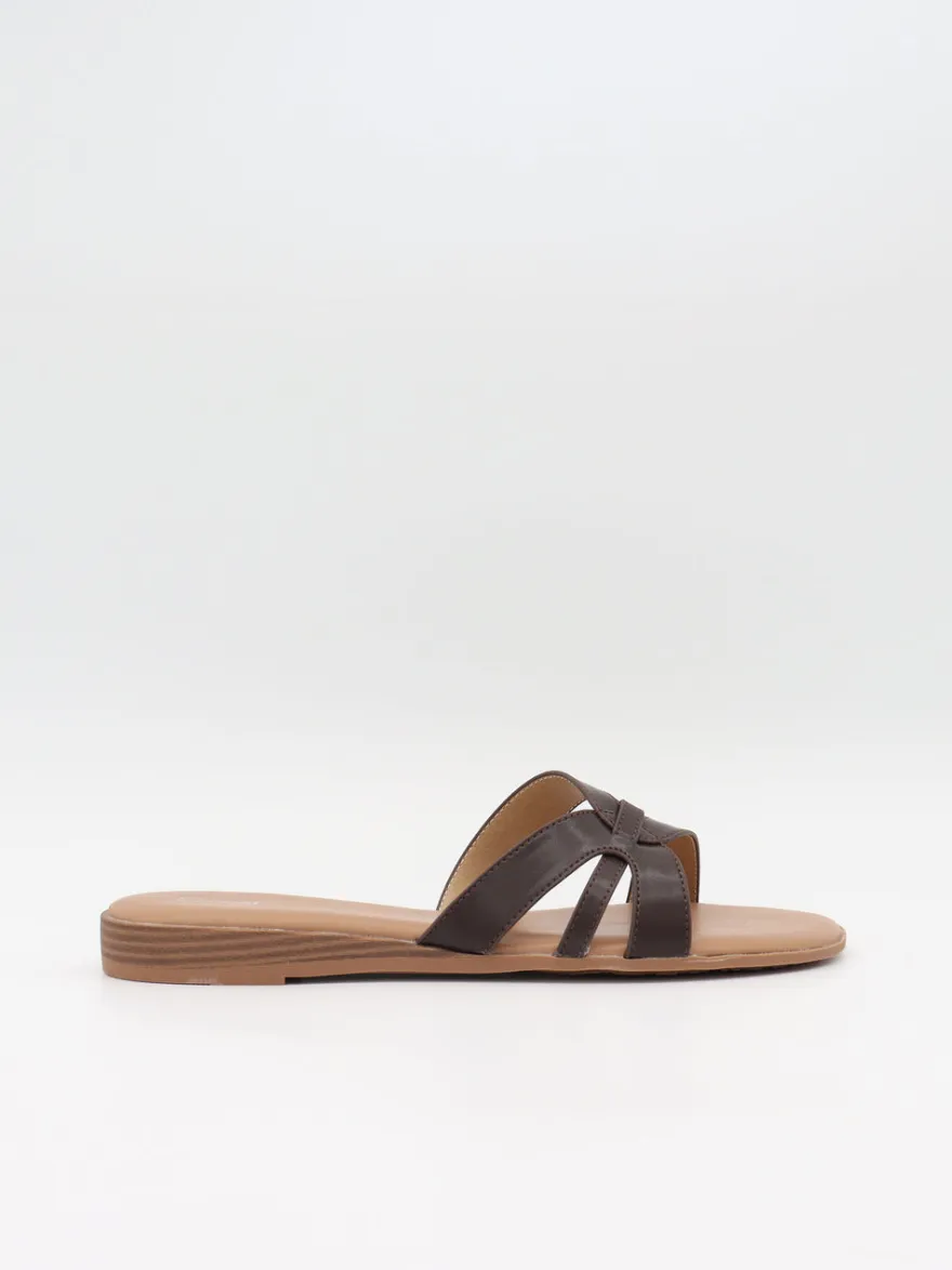 Design By Si Figma sandaler - Mørkebrun/beige Hot
