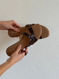 Design By Si Figma sandaler - Mørkebrun/beige Hot
