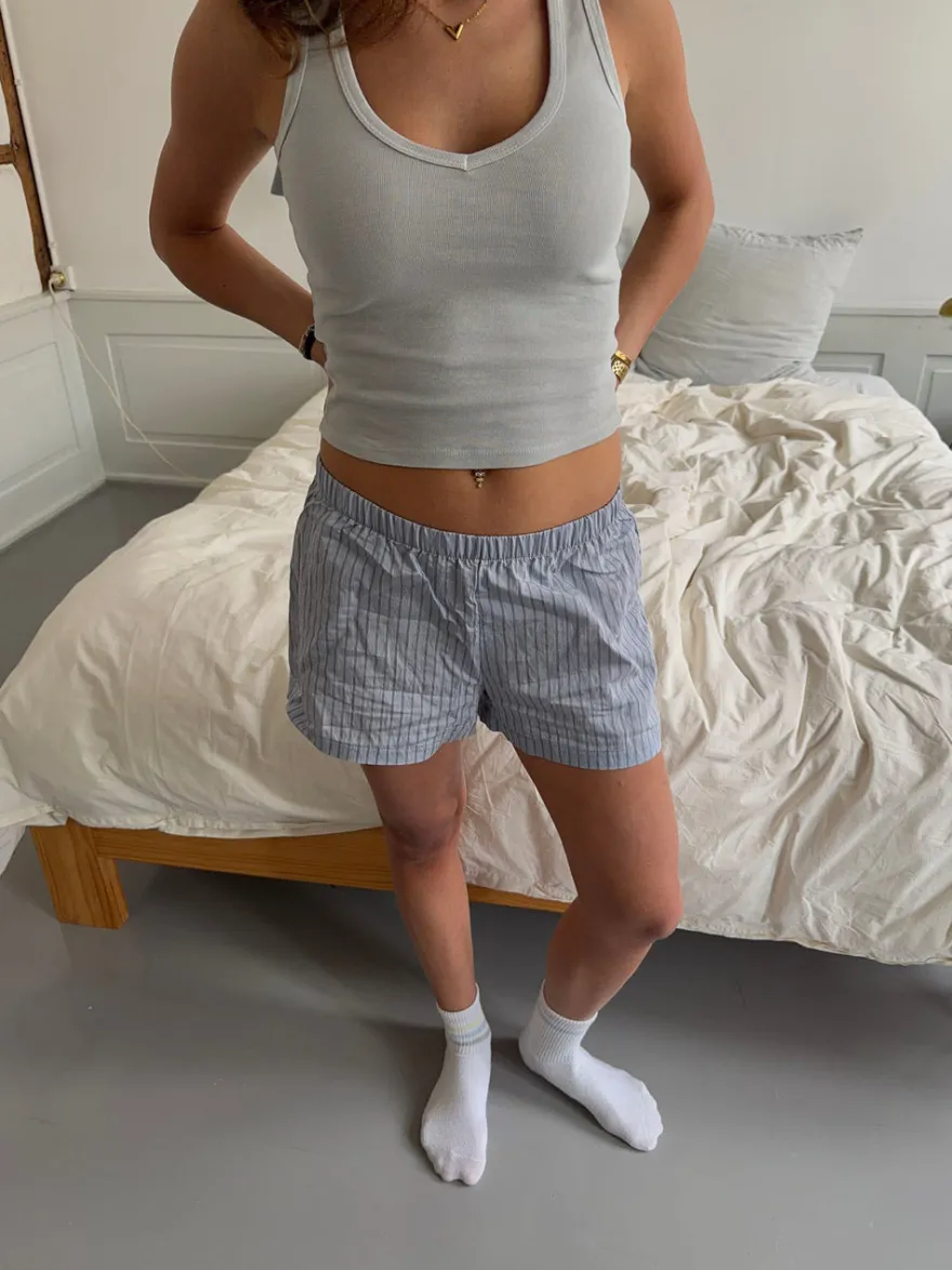 Design By Si Filianna short med striber - Blå/grå New