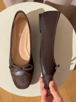 Design By Si Fione ballerinaer i ruskind - Brun