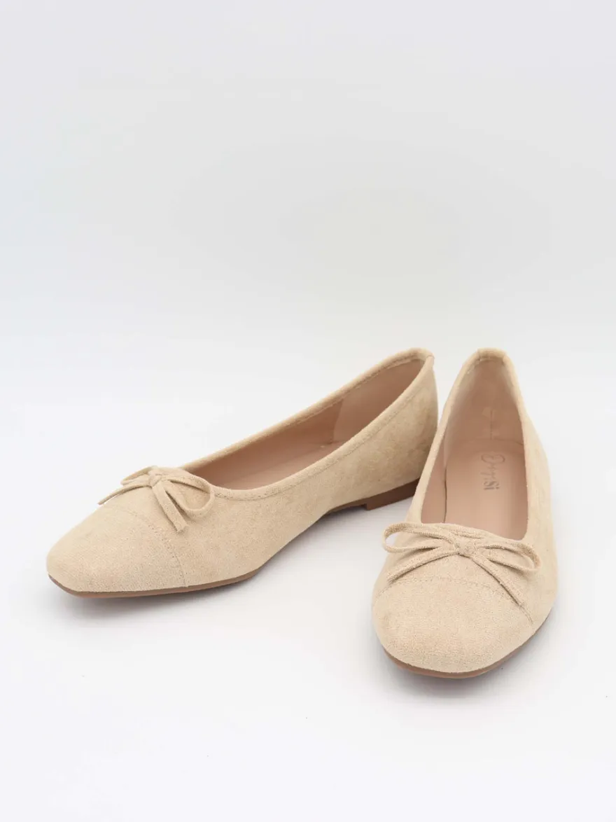 Design By Si Fione ballerinaer i ruskind - Beige Discount