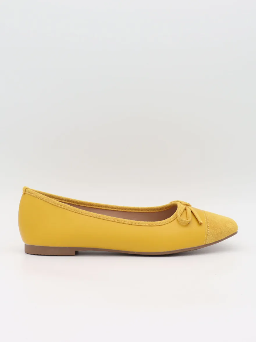 Design By Si Fione ballerinaer i ruskind - Gul Best