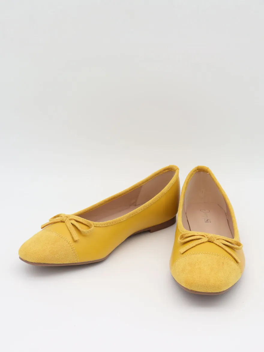 Design By Si Fione ballerinaer i ruskind - Gul Best