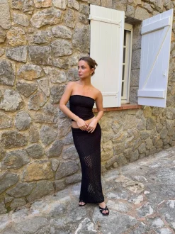 Design By Si Fiorella nederdel med blonder - Sort Best
