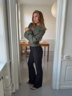 Design By Si Flare bukser med lommer - Sort Best