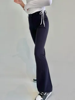 Design By Si Flare bukser navy med lommer Online