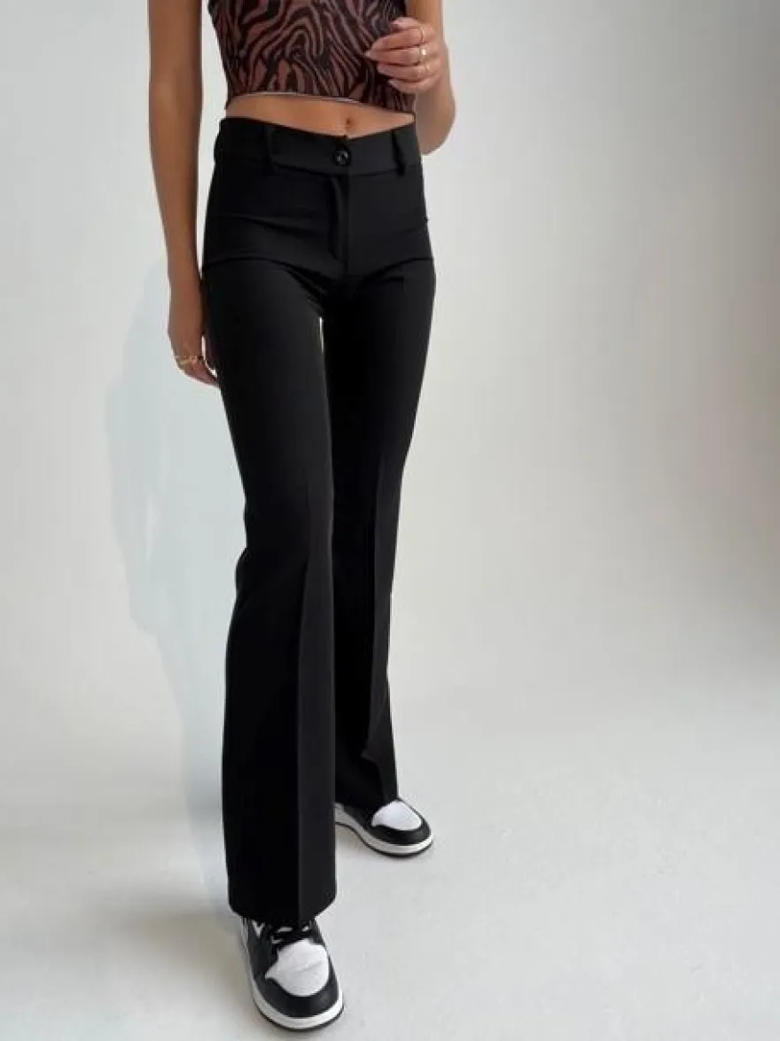 Design By Si Flare bukser sort uden lommer Online