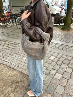Design By Si Florence taske i ruskind - Grå Discount