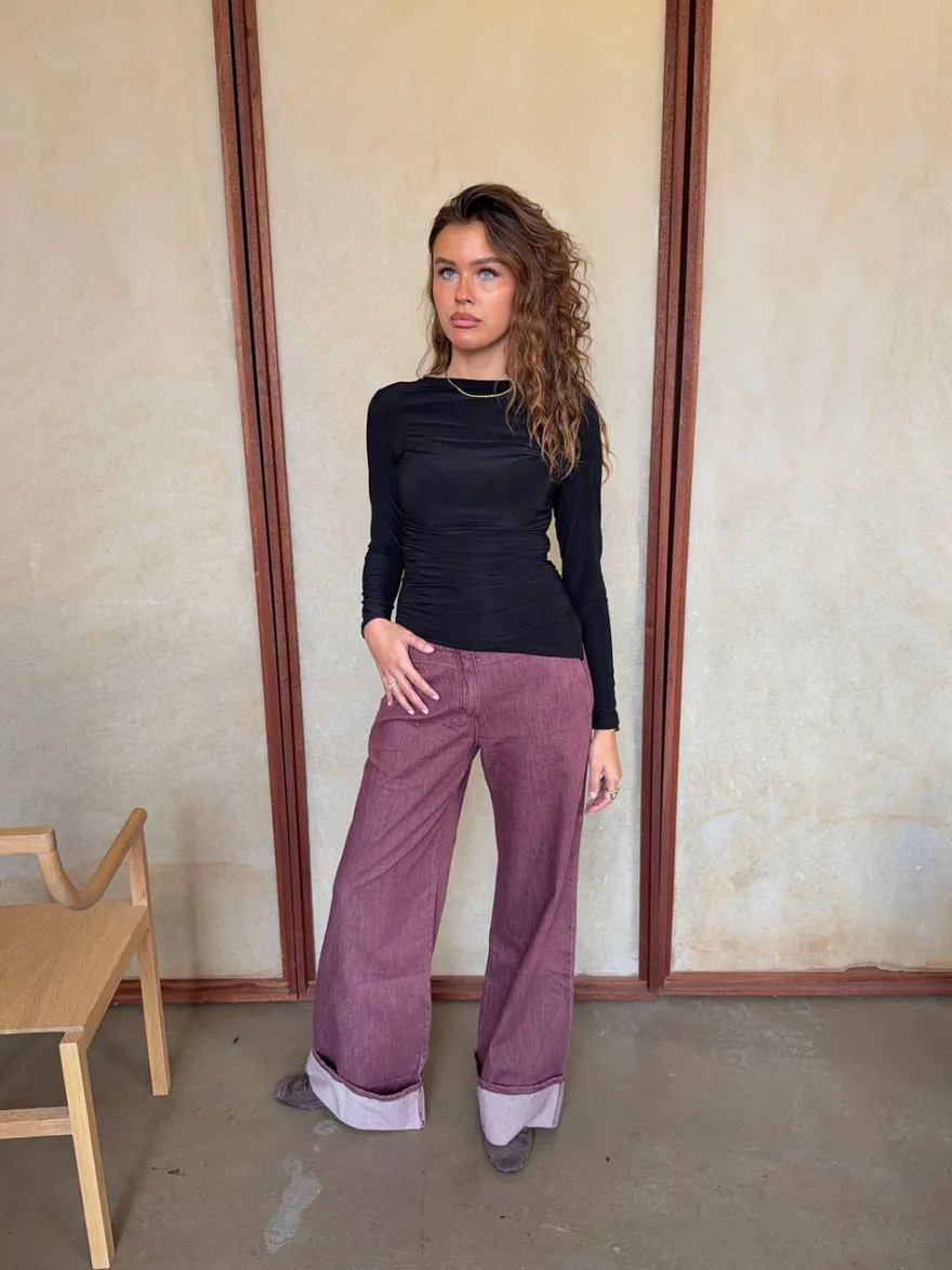 Design By Si Florine bluse med lange ærmer - Sort