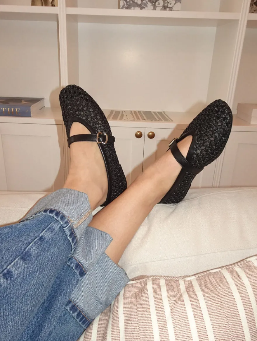 Design By Si Flotana ballerina - Sort Outlet