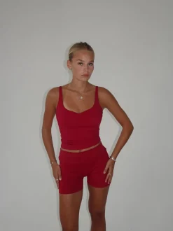 Design By Si Folded essential shorts - Cherry Hot