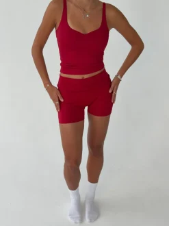 Design By Si Folded essential shorts - Cherry Hot