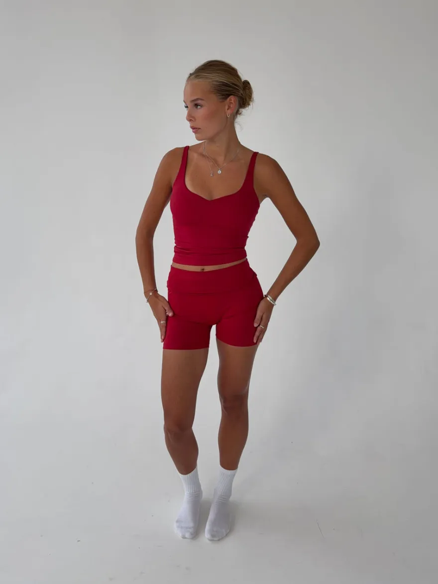 Design By Si Folded essential shorts - Cherry Hot