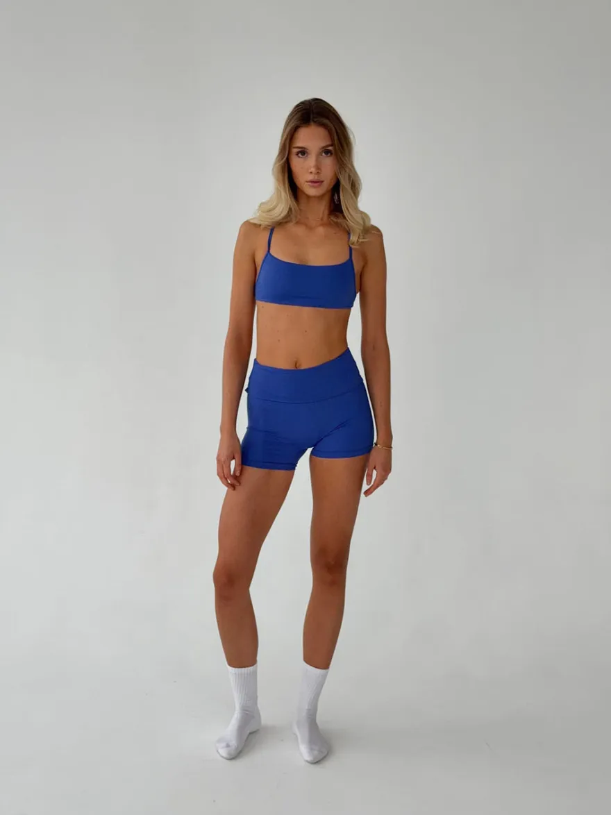 Design By Si Folded essential shorts - Royal blue Clearance