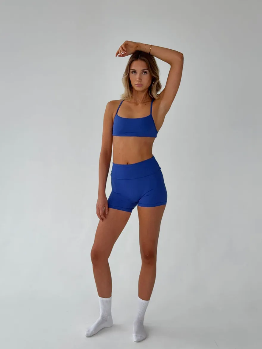 Design By Si Folded essential shorts - Royal blue Clearance