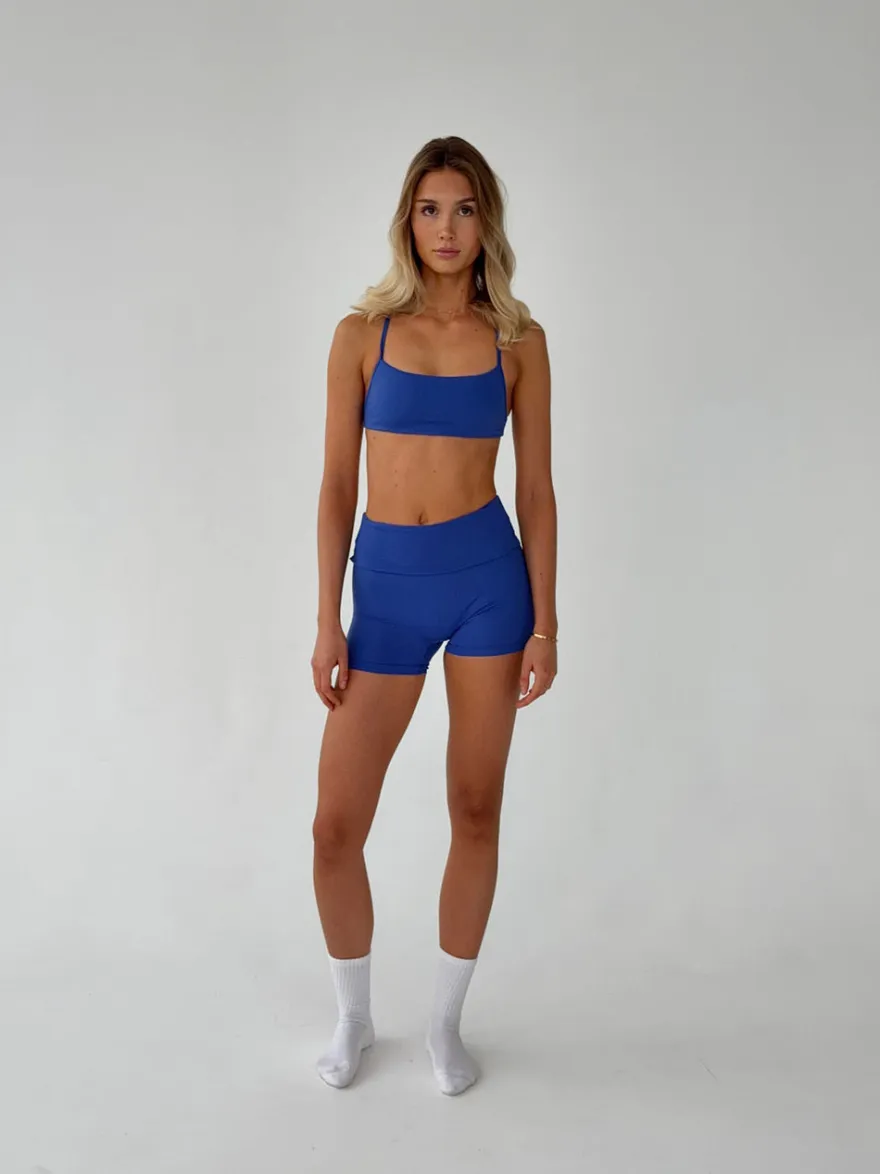 Design By Si Folded essential shorts - Royal blue Clearance