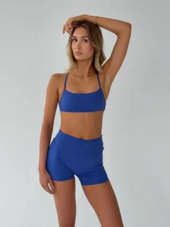 Design By Si Folded essential shorts - Royal blue Clearance