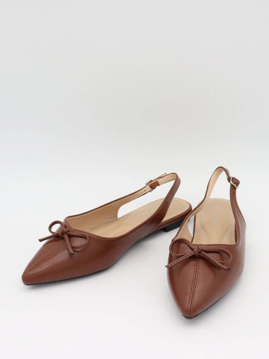 Design By Si Folina ballerina med sløje - Brun