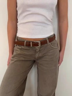 Design By Si Forge Bælte - Brun/sølv Sale