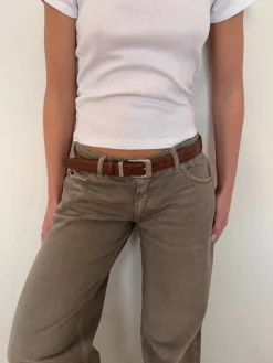 Design By Si Forge Bælte - Brun/sølv Sale