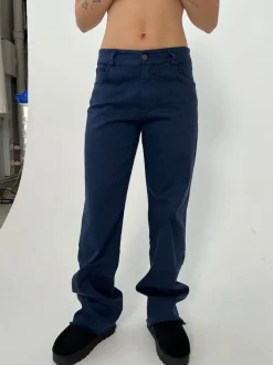 Design By Si Gabardin jacquard jeans - Navy Sale