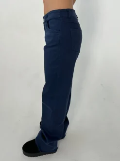 Design By Si Gabardin jacquard jeans - Navy Sale