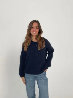 Design By Si Genevieve striktrøje - Navy Sale