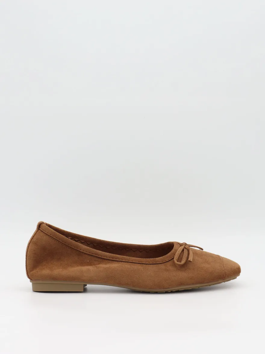 Design By Si Gina ballerina i ruskind - Brun Best