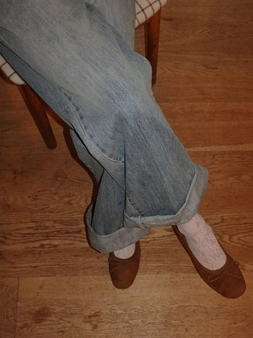 Design By Si Gina ballerina i ruskind - Brun Best