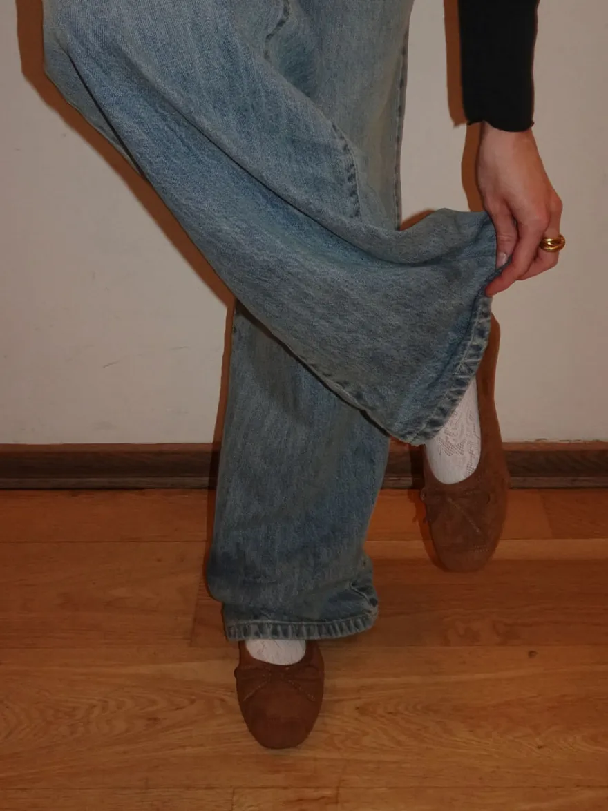 Design By Si Gina ballerina i ruskind - Brun Best