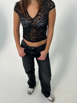 Design By Si Hemilly bluse med bolder - Sort New