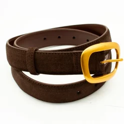 Design By Si Heritage bælte - Mørkebrun/guld Clearance