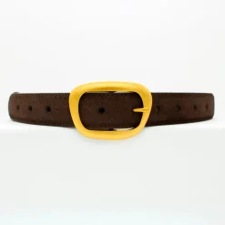 Design By Si Heritage bælte - Mørkebrun/guld Clearance