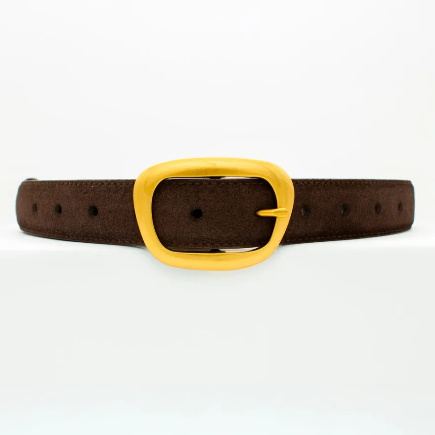 Design By Si Heritage bælte - Mørkebrun/guld Clearance