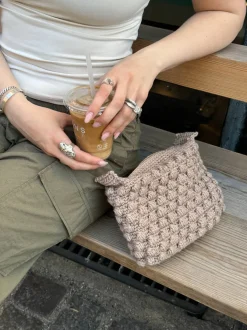 Design By Si Hæklet clutch - Beige Online