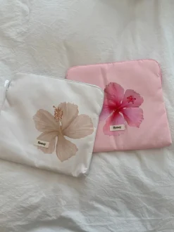 Design By Si Honey computer sleeve - Lyserød med pink blomst Discount