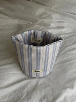 Design By Si Honey lille stof opbevaring - Hvid/blå striber